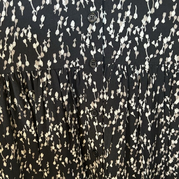 Garnet Hill Women's Boho Style Button Baggy Drop Waist Big Pkt Flowy Dress Sz 4 - Picture 3 of 14